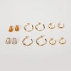 Ear Stud & Hoop Earring Set (6 Pcs)