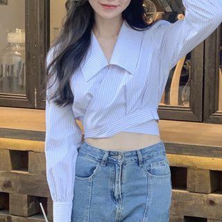 Bow-back Striped Shirt
