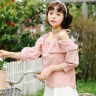 Off Shoulder Cut Out Long-sleeve Blouse As Shown In Figure - One Size