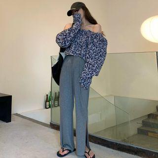 Floral Blouse / Straight Leg Pants