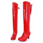 Patent High Heel Tall Boots