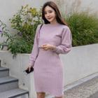 Set: Sweater + Sleeveless Knit Dress Sweater - Purplish Pink - One Size / Dress - Purplish Pink - One Size