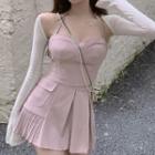 Halter Neck Top / Blouse / Mini A-line Skort / Jacket