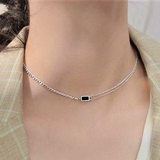 Rectangle Sterling Silver Choker