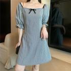 Balloon-sleeve Bow Blouse / A-line Dress