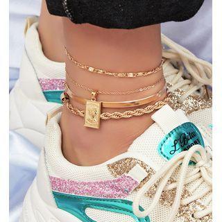 Set: Alloy Pendant Anklet