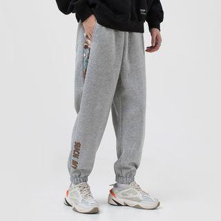 Bear Print Panel Sweatpants