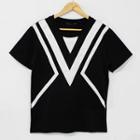 Short-sleeve Contrast-stripe T-shirt