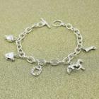 Alloy Horse & Boot Bracelet Silver - One Size