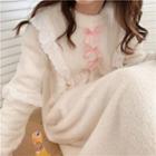 Long-sleeve Lace Fleece Sleepdress