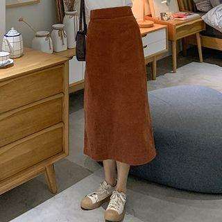 Straight-fit Corduroy Midi Skirt
