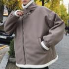 Fleece-lined Side-zip Jacket