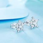 Cz Snowflake 925 Sterling Silver Earrings