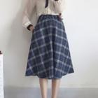 Tie-waist Gingham A-line Midi Dress