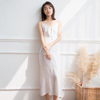 Spaghetti-strap Bow Midi Dress