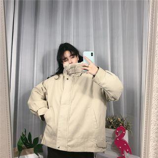 Fleece-lined Oversized Zip Jacket