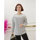 Crochet-detail Stripe T-shirt