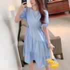 Puff-sleeve Circle Sleeve Waist Dress