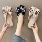 Bow Faux Pearl Flat Mules