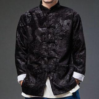 Embroidered Frog Button Cardigan