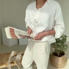 Drop-shoulder Oversized Henley