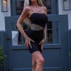 Spaghetti Strap Panel Mini Dress