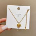 Heart Pendant Necklace X529 - Gold - One Size