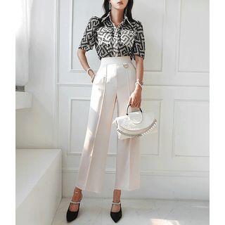 D-ring Accent Wide Dress Pants