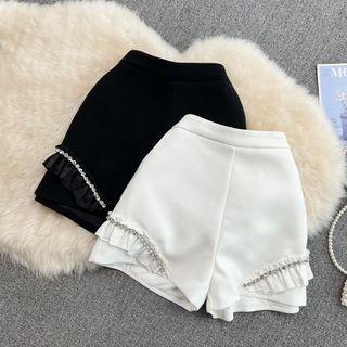 Frilled Rhinestone Dress Shorts