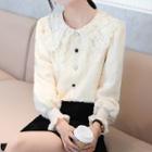 Lace Collared Long Sleeve Blouse
