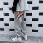 High-waist Rainbow Printed Pants