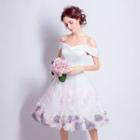 Flower Off-shoulder Short Wedding Dress