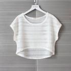 Cropped Cap-sleeve Lace Top