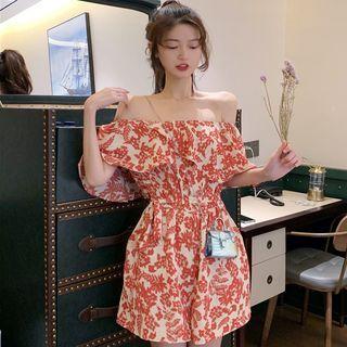 Off-shoulder Floral Romper