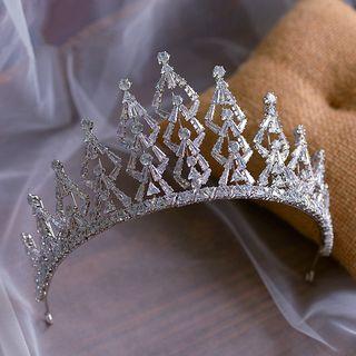 Wedding Rhinestone Crown Tiara White - One Size