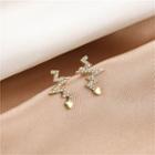 Heartbeat Rhinestone Earring 1 Pair - E1977-3 - Gold - One Size