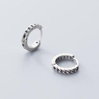Chain Hoop Earring 1 Pair - Silver - One Size