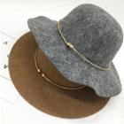 Steel Ring/imitation Pearls Fringe Fedora Hat