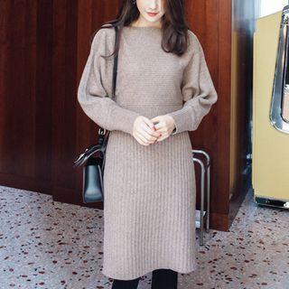 Dolman-sleeve Midi Knit Dress