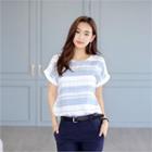 Roll-up Striped Blouse