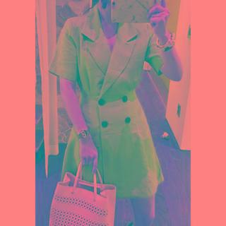 Buttoned A-line Linen Dress