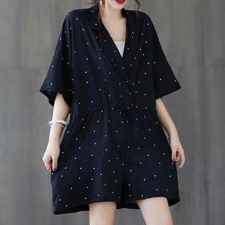 Dotted Wide Leg Romper