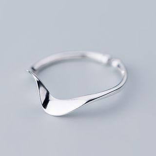 925 Sterling Silver Twisted Open Ring Ring - Open - One Size