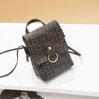 Faux Leather Lettering Crossbody Bag As Shown In Figure - One Size
