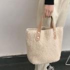 Furry Tote Bag Off-white - One Size