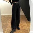 High-waist Drawstring-cuff Pants