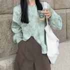 Tie-dye Loose-fit Slit Sweatshirt As Shown In Figure - One Size