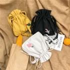Cactus Detail Drawstring Crossbody Bag