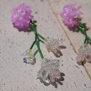 Flower Faux Crystal Resin Dangle Earring