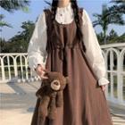 Mock-neck Blouse / Overall Dress